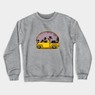 1950s Chevrolet pickup side view with palm tree backdrop Crewneck Sweatshirt